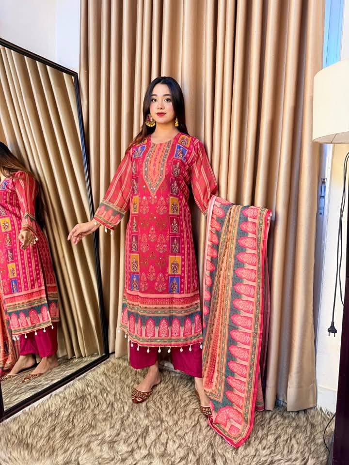 Georgette Readymade Three Piece-P0251